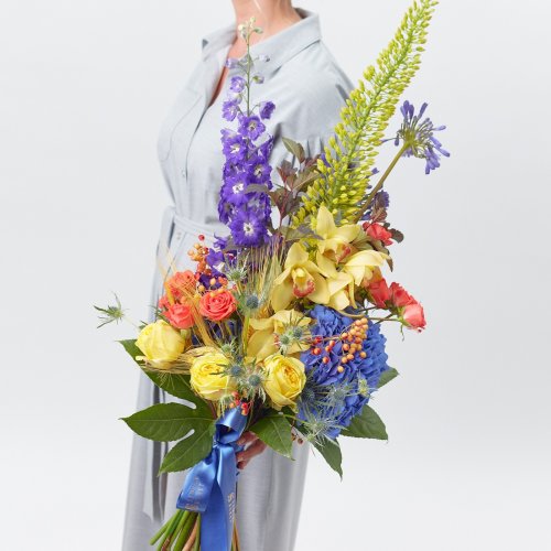 Коллекция Сентябрь. Яркий мужской букет с орхидеями