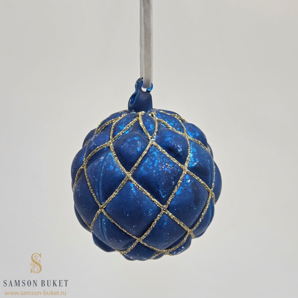 Синий стеклянный шар velvet antique blue