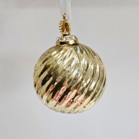 Золотой стеклянный шар в полоску Karlsbach