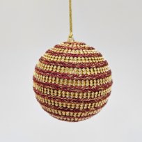 Бордово-золотистый полосатый шар Karlsbach