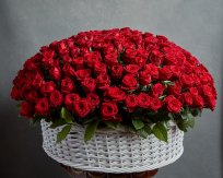Коллекция Февраль. Потрясающая корзина из 301 красной розы