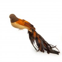 Птица из перьев коричневая SHISHI