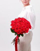Монобукет из красных роз, Коллекция декабрь