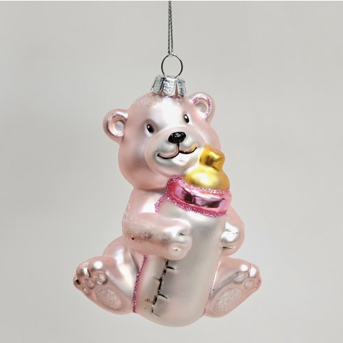Елочная игрушка Медвежонок с бутылочкой